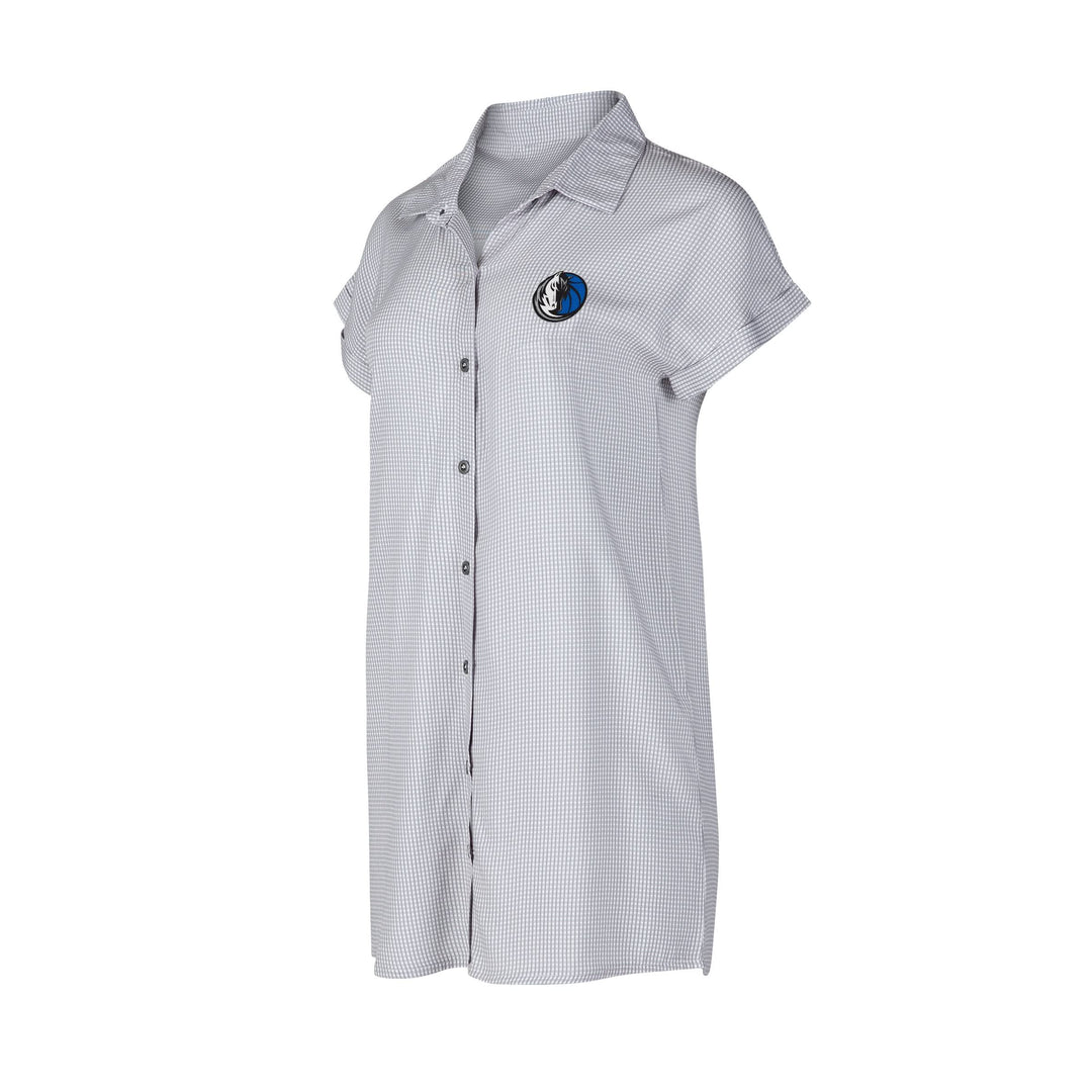 DALLAS MAVERICKS CONCEPT SPORTS WOMEN'S PLAID BUTTON TOP
