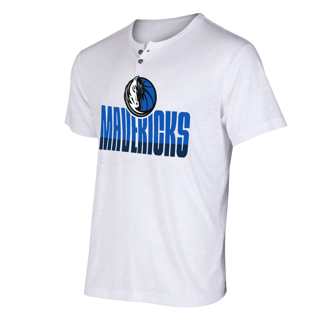DALLAS MAVERICKS CONCEPT SPORTS MENS 1/4 BUTTON TEE