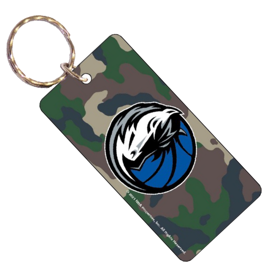 DALLAS MAVERICKS WINCRAFT CAMO HORSEHEAD LOGO KEYCHAIN