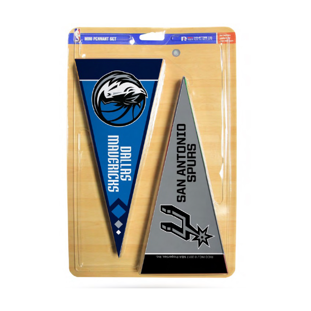 DALLAS MAVERICKS RICO NBA LEAGUE MINI PENNANT SET