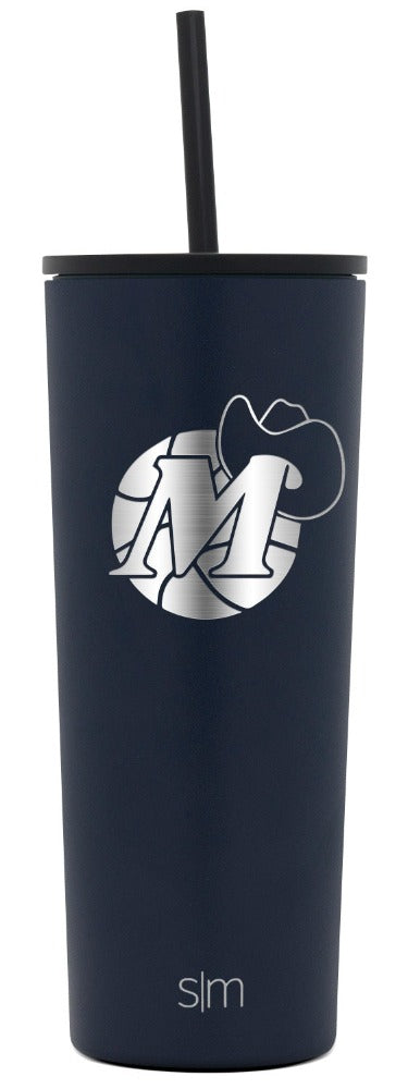 DALLAS MAVERICKS SIMPLE MODERN 24OZ NAVY M-HAT TUMBLER