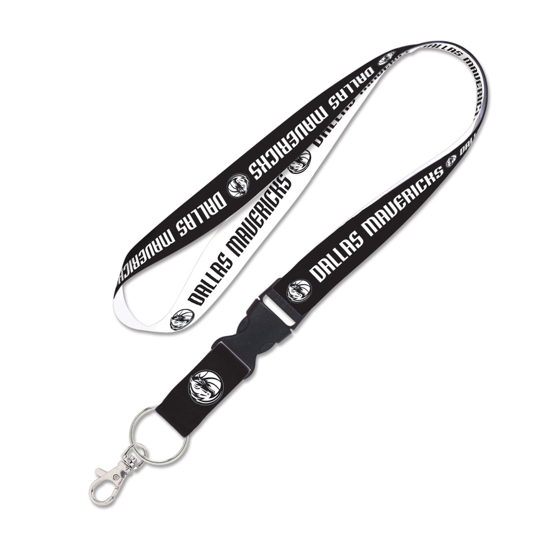DALLAS MAVERICKS WINCRAFT BLACK AND WHITE LANYARD