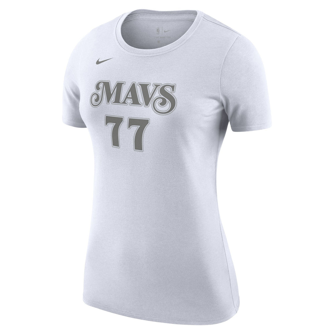 DALLAS MAVERICKS NIKE CITY EDITION 2024-25 WOMENS LUKA DONČIĆ NAME & NUMBER WHITE TEE