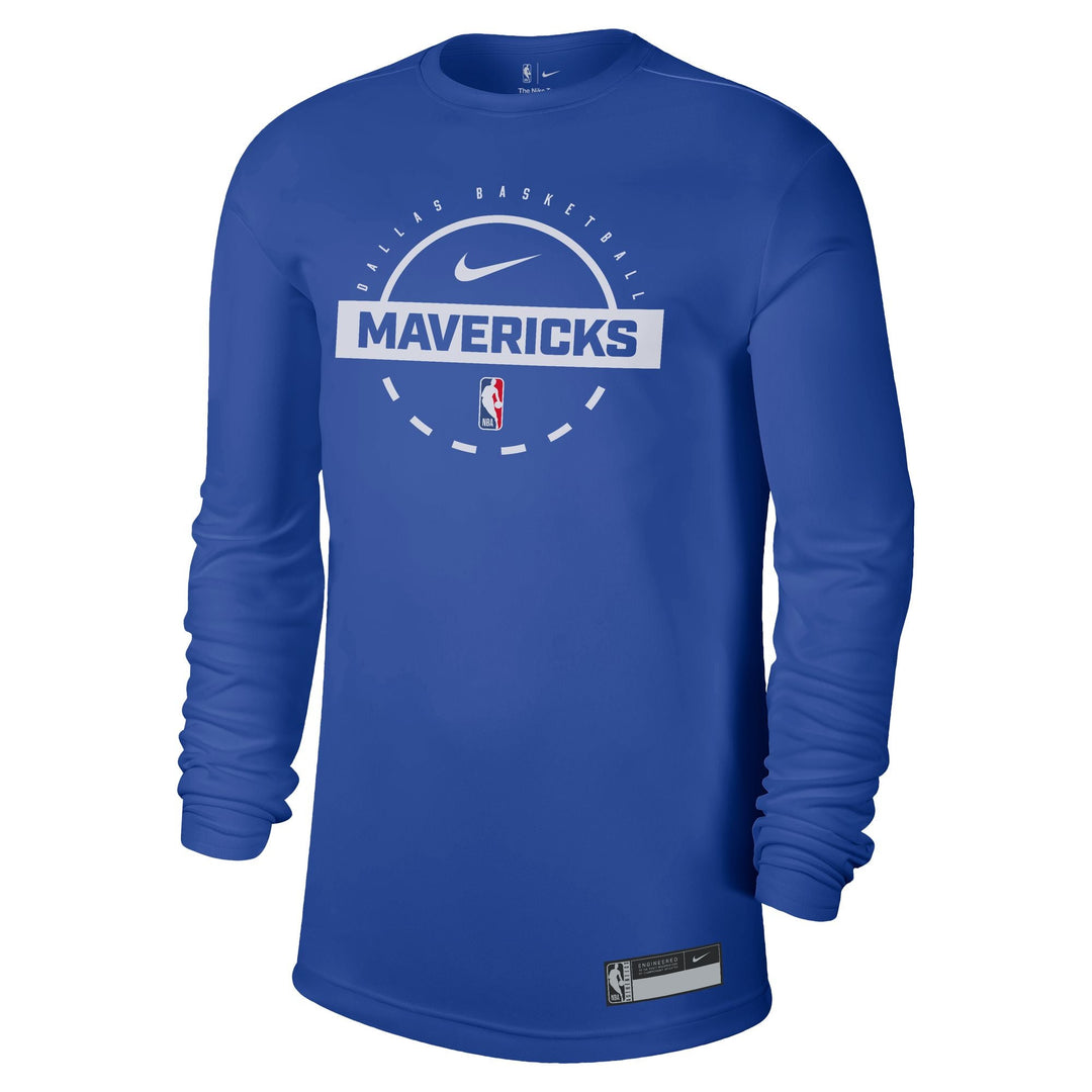 DALLAS MAVERICKS NIKE AUTHENTIC PRACTICE LONG SLEEVE TEE