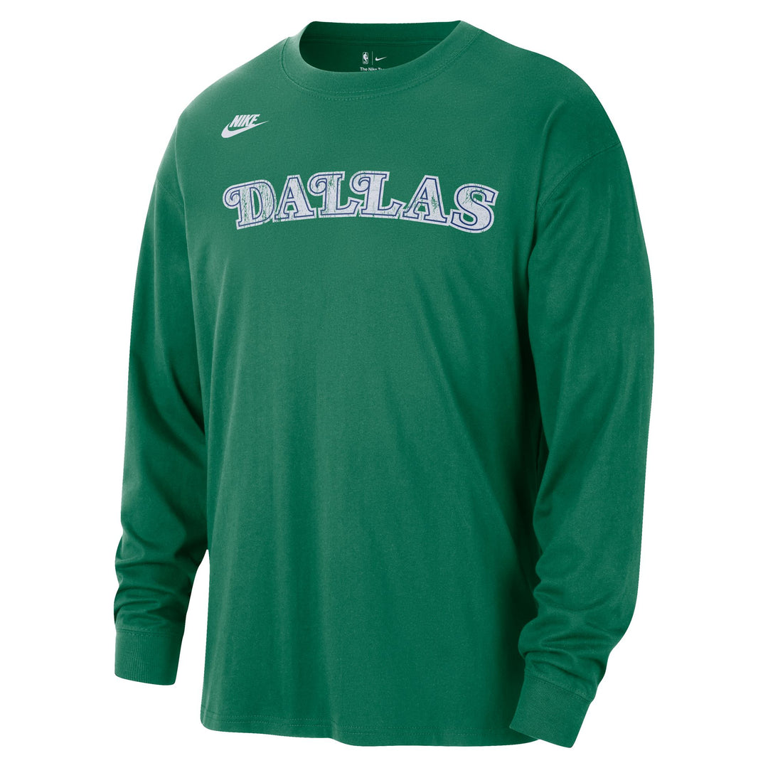 DALLAS MAVERICKS NIKE OUTERSTUFF HARDWOOD CLASSIC YOUTH GREEN LONG SLEEVE TEE