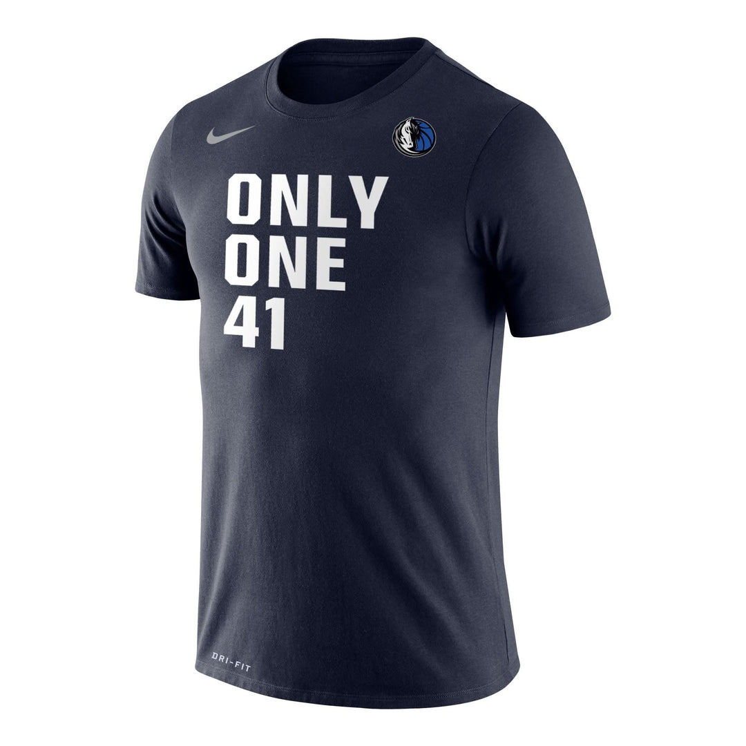 DALLAS MAVERICKS NIKE DIRK ONLY ONE 41 NAVY TEE