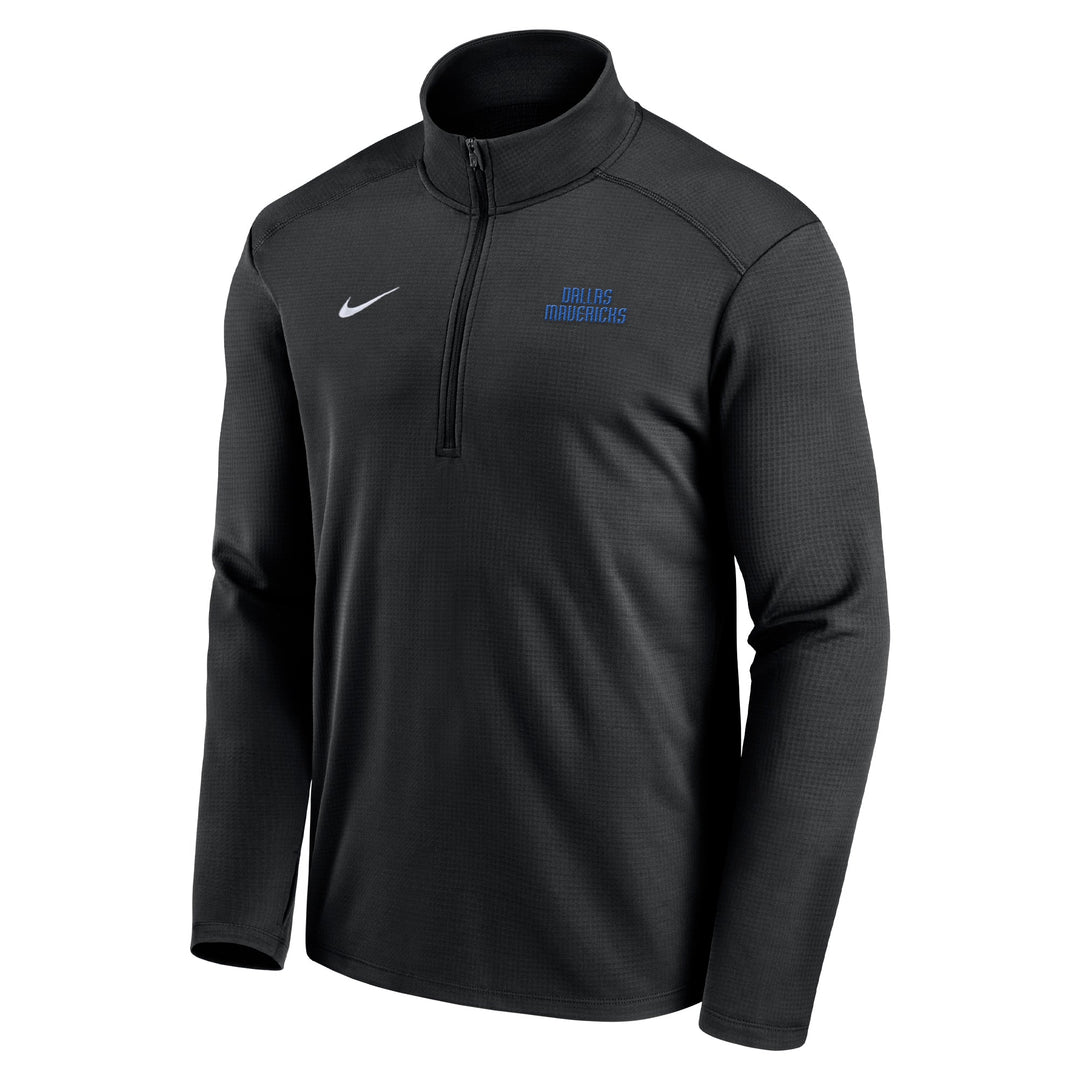 DALLAS MAVERICKS NIKE BLACK 1/4 ZIP LONG SLEEVE TEE