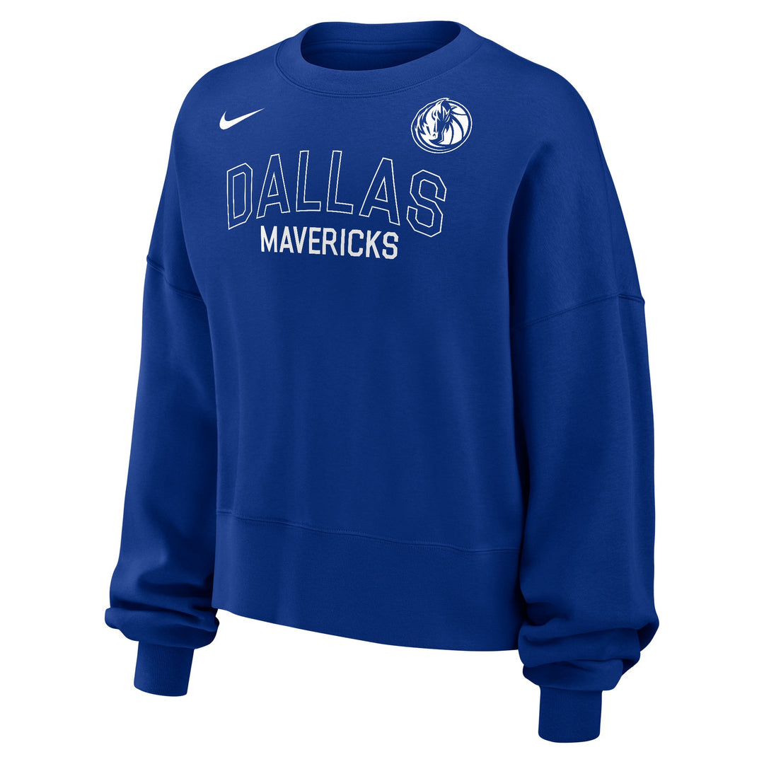 DALLAS MAVERICKS NIKE WOMEN'S ROYAL FLEECE LONG SLEEVE CREW