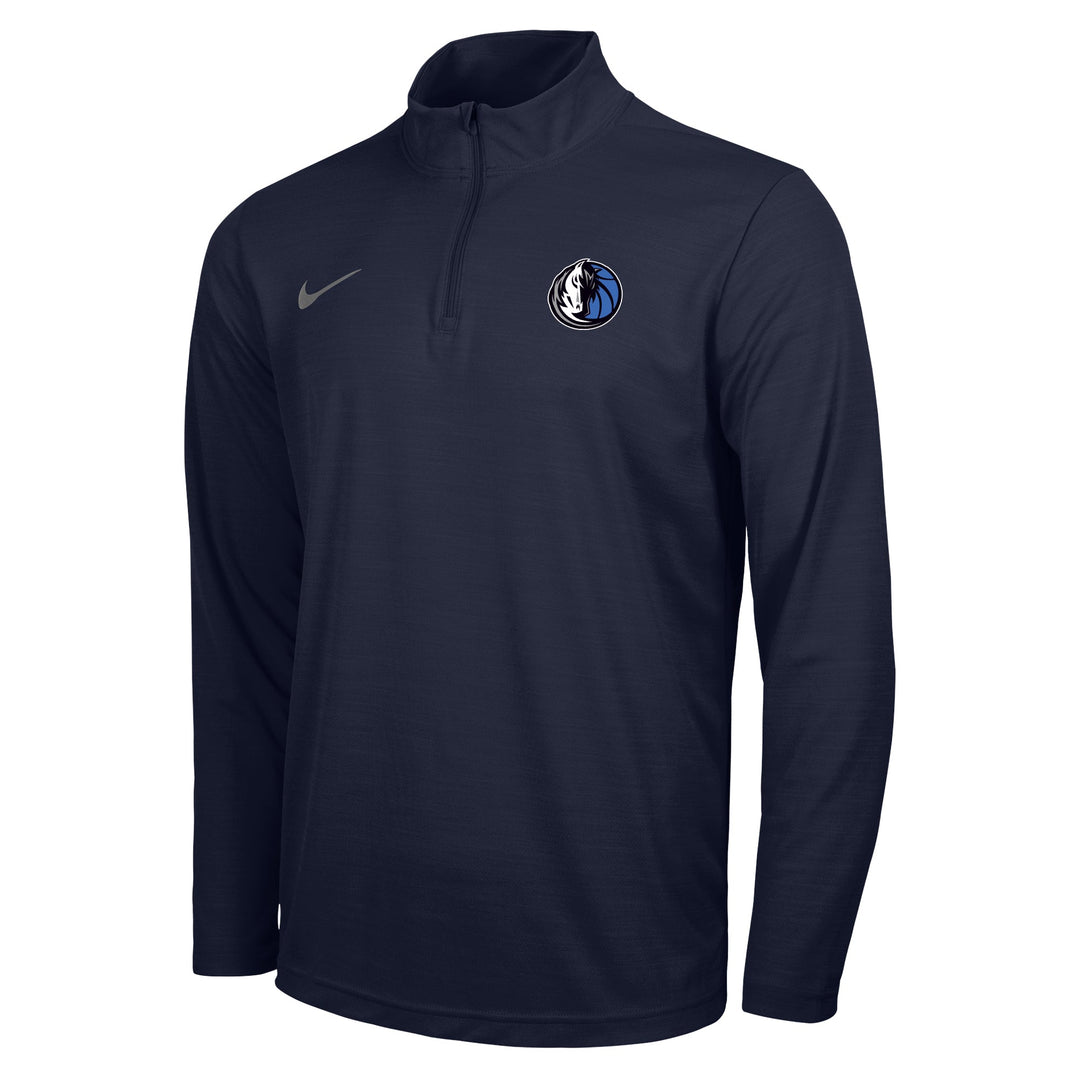 DALLAS MAVERICKS NIKE BCS NIKE NAVY 1/4 ZIP LONG SLEEVE TEE