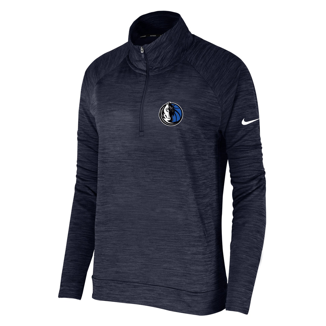DALLAS MAVERICKS NIKE BCS NIKE WOMEN'S NAVY 1/4 ZIP LONG SLEEVE TEE