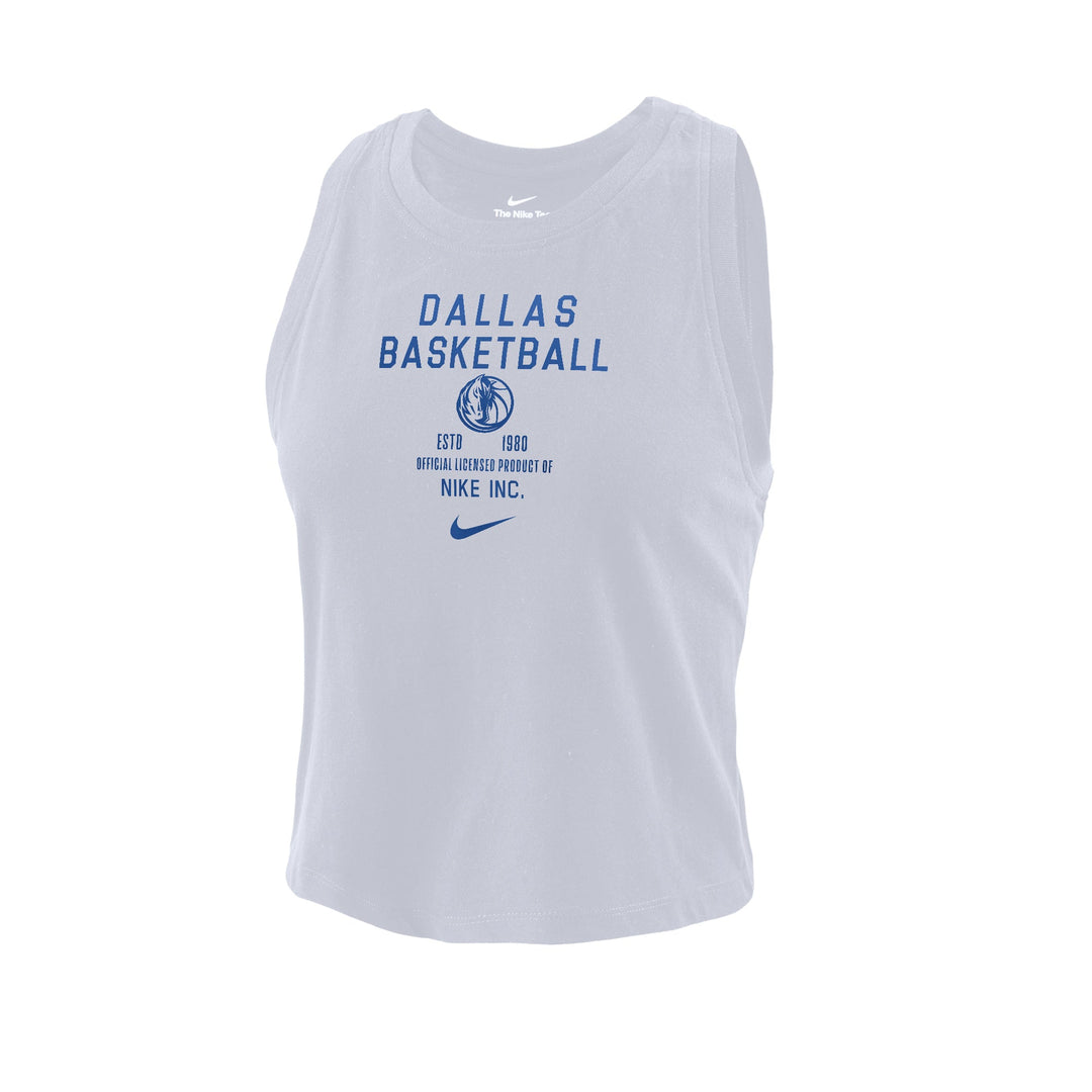 DALLAS MAVERICKS NIKE WOMEN'S WHITE CROPPED TANK