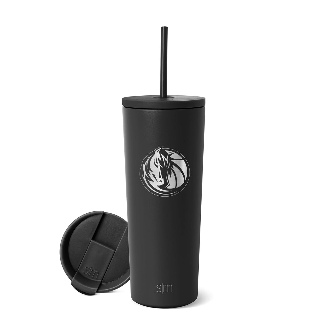 DALLAS MAVERICKS SIMPLE MODERN 24OZ HORSE HEAD BLACK TUMBLER