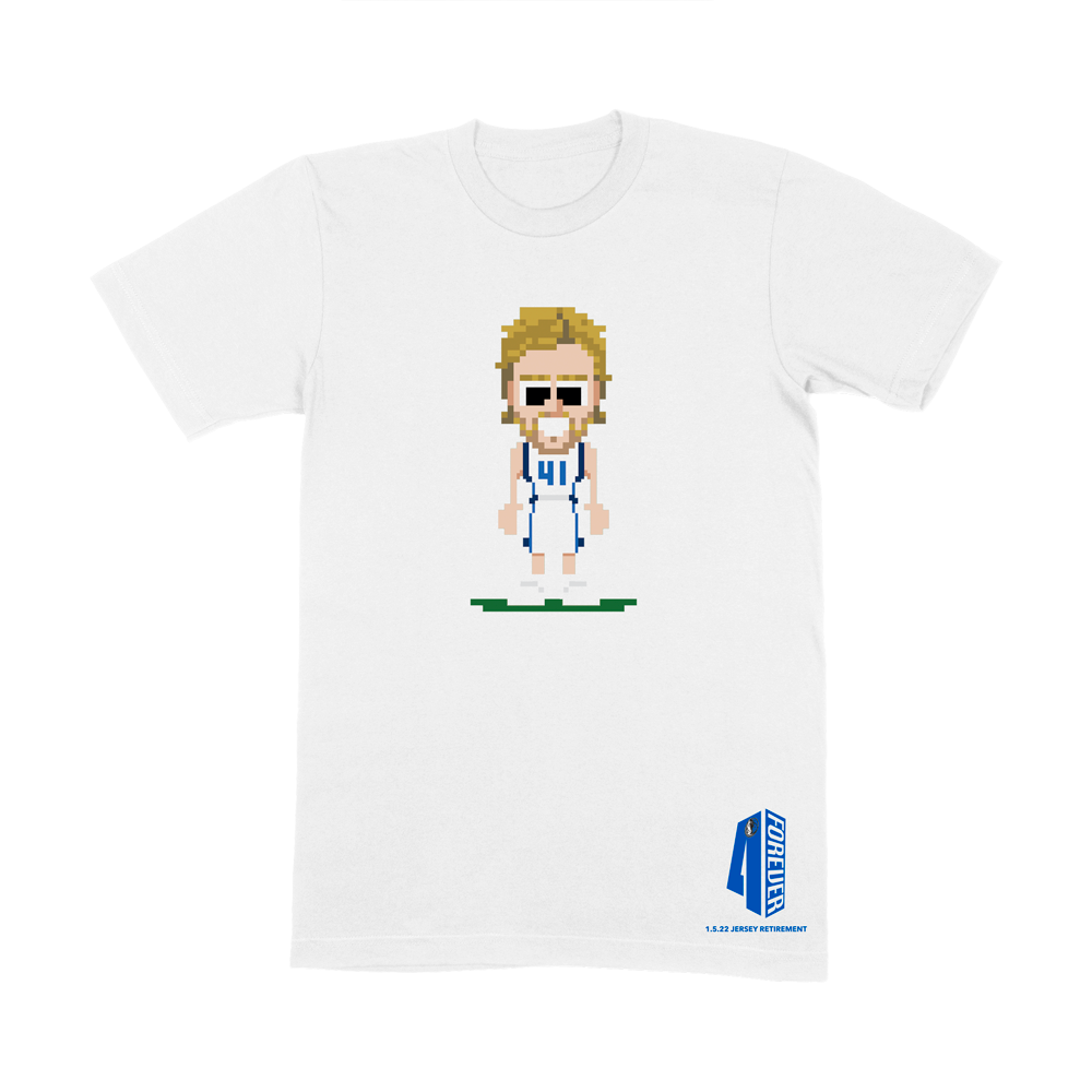 DALLAS MAVERICKS METAMAVS DIRK WHITE T-SHIRT