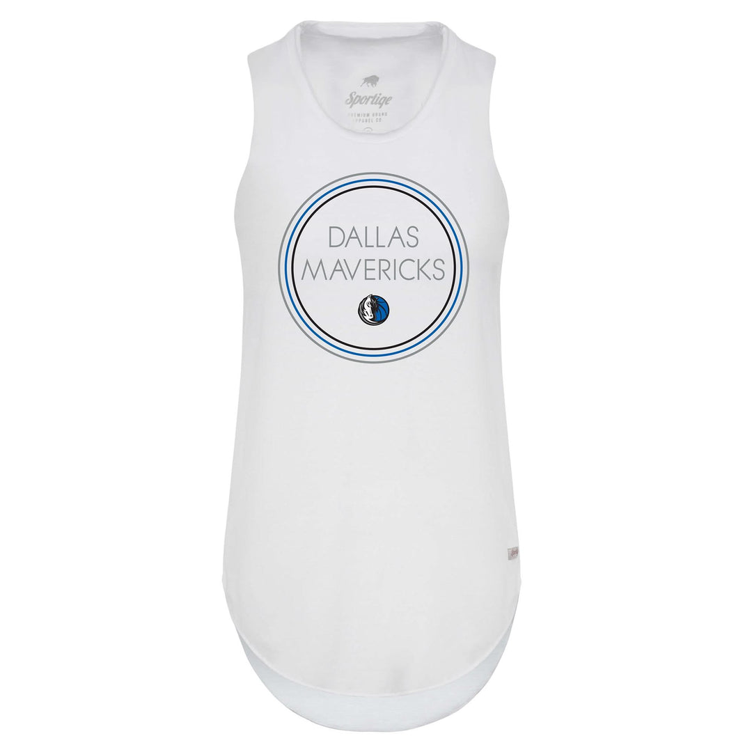 DALLAS MAVERICKS WOMEN'S SPORTIQE HORSE HEAD RADIANT WHITE TANK