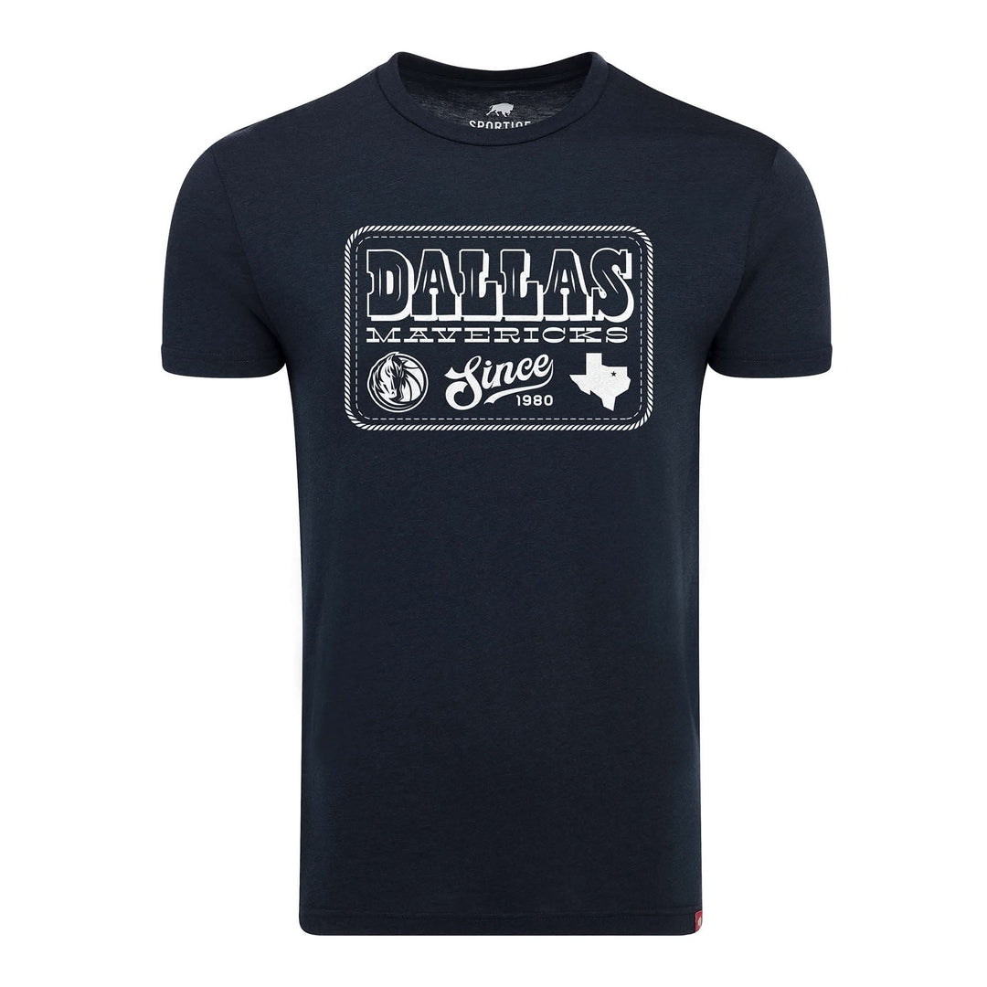 DALLAS MAVERICKS SPORTIQE NAVY HORSE HEAD TEXAS COMFY TEE
