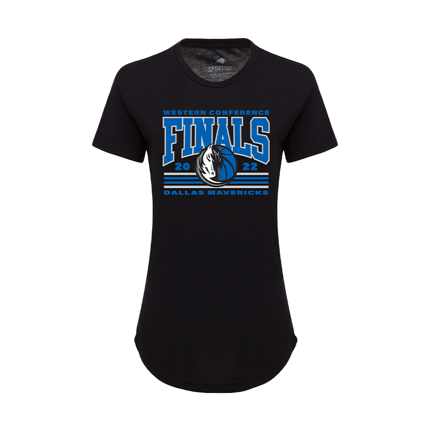 DALLAS MAVERICKS WESTERN CONFERENCE FINALS SPORTIQE WOMEN'S PHOEBE BLACK TEE