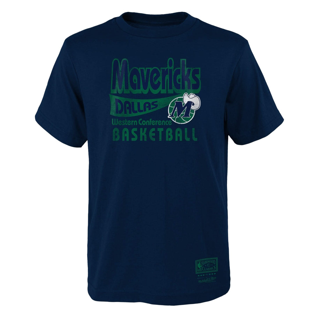 DALLAS MAVERICKS MITCHELL & NESS OUTERSTUFF YOUTH ROYAL BLUE VINTAGE TEE