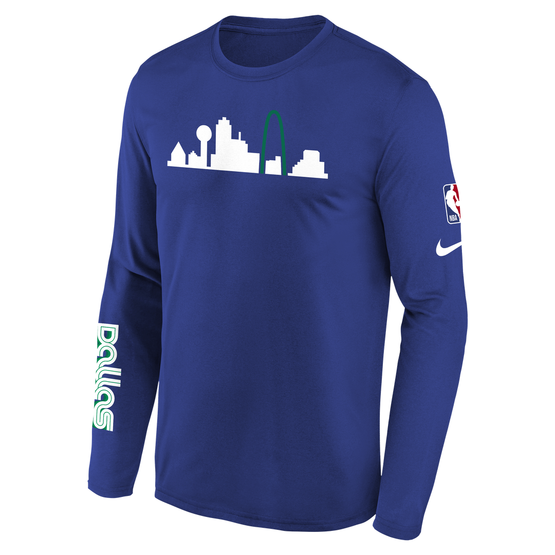 DALLAS MAVERICKS NIKE 2022-23 CITY EDITION LONGSLEEVE SHOOTER TOP