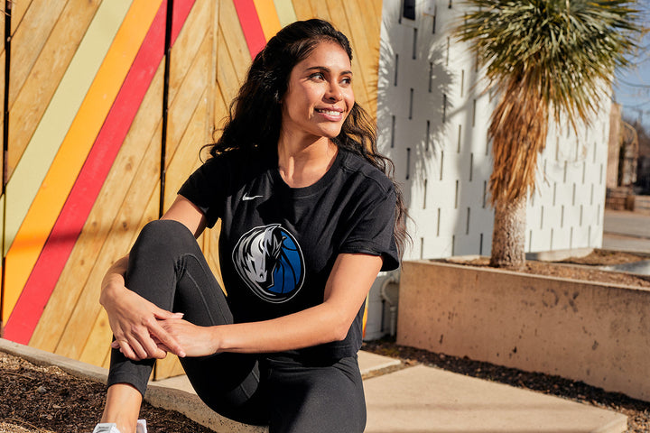 DALLAS MAVERICKS NIKE 2022 DRI-FIT BLACK SHORT SLEEVE TEE