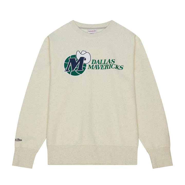 DALLAS MAVERICKS MITCHELL & NESS BEIGE M-HAT CREWNECK SWEATSHIRT