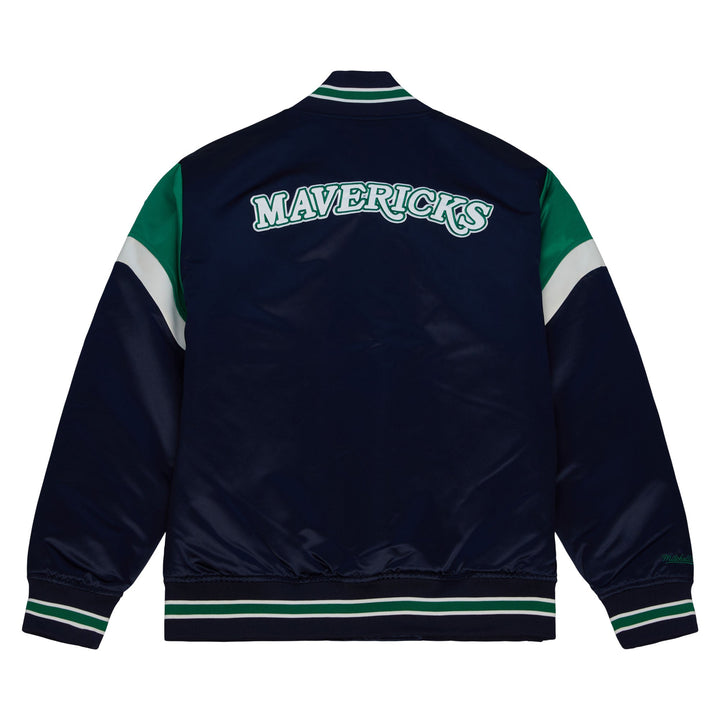 DALLAS MAVERICKS MITCHELL & NESS NAVY BLUE M-HAT SATIN JACKET