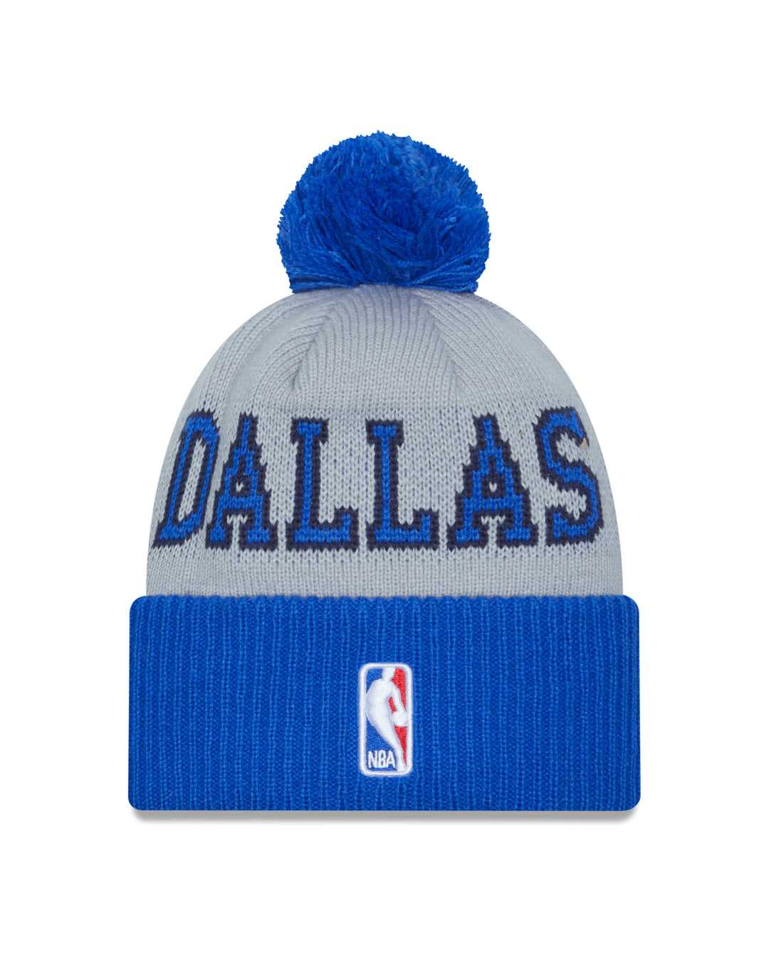 DALLAS MAVERICKS NEW ERA GREY DALLAS HORSEHEAD POM KNIT