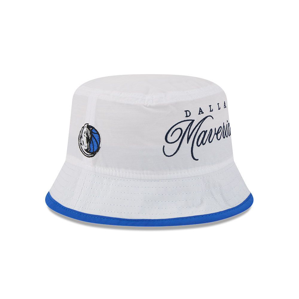 DALLAS MAVERICKS NEW ERA WHITE DRAFT BUCKET CAP