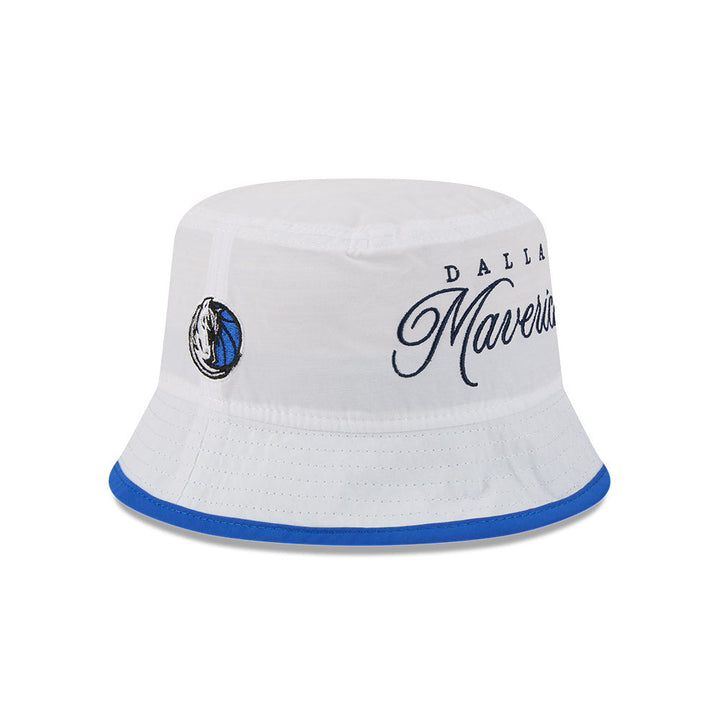 DALLAS MAVERICKS NEW ERA WHITE DRAFT BUCKET CAP