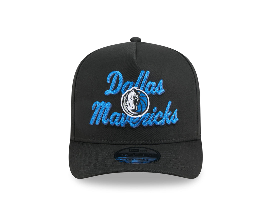 DALLAS MAVERICKS NEW ERA CHAIN STICH BLACK SNAPBACK CAP