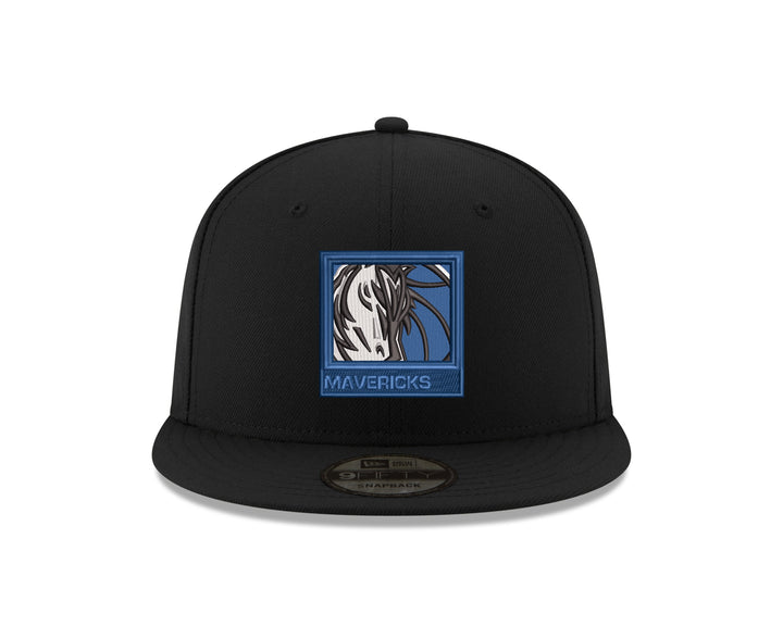 DALLAS MAVERICKS NEW ERA BLACK FRAMED HORSEHEAD 950 ADJUSTABLE CAP