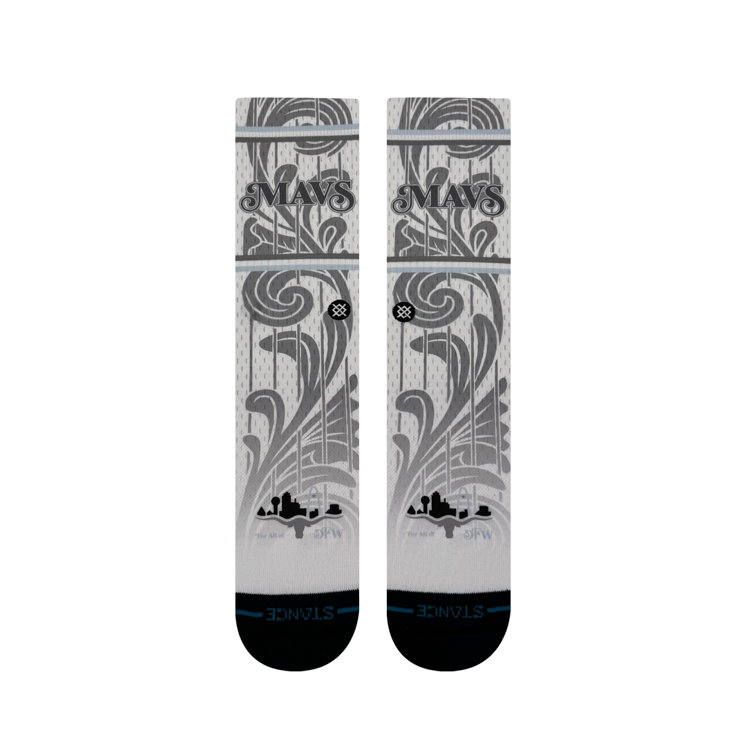 DALLAS MAVERICKS CITY EDITION 2024-25 STANCE WHITE PAISLEY SOCKS
