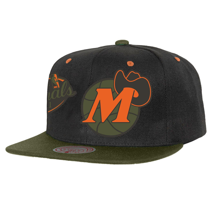 DALLAS MAVERICKS MITCHELL & NESS 2022 HARDWOOD CLASSIC 2TONED FLIGHT OFFSET SNAPBACK