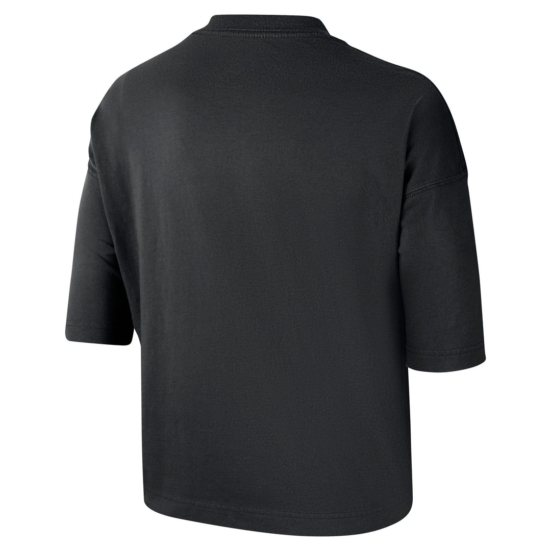 DALLAS MAVERICKS NIKE WOMEN'S BLACK MAVS JORDAN CROPPED SHORT SLEEVE TEE