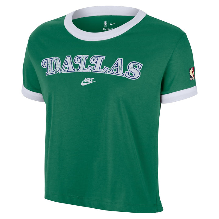 DALLAS MAVERICKS NIKE WOMENS HARDWOOD CLASSIC RINGER TEE