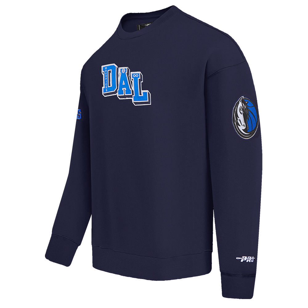 DALLAS MAVERICKS PRO STANDARD NAVY CURSIVE WORDMARK CREWNECK