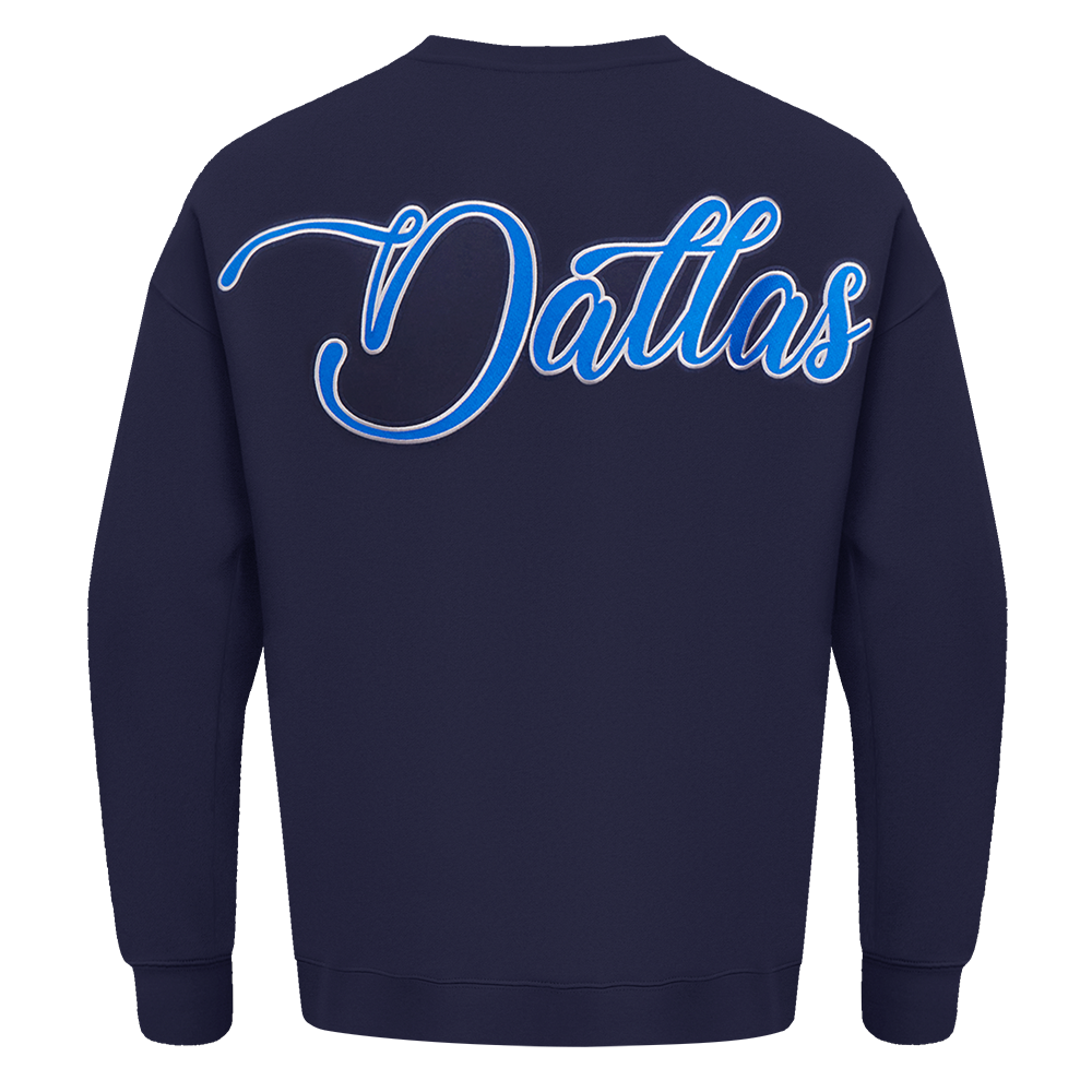 DALLAS MAVERICKS PRO STANDARD NAVY CURSIVE WORDMARK CREWNECK