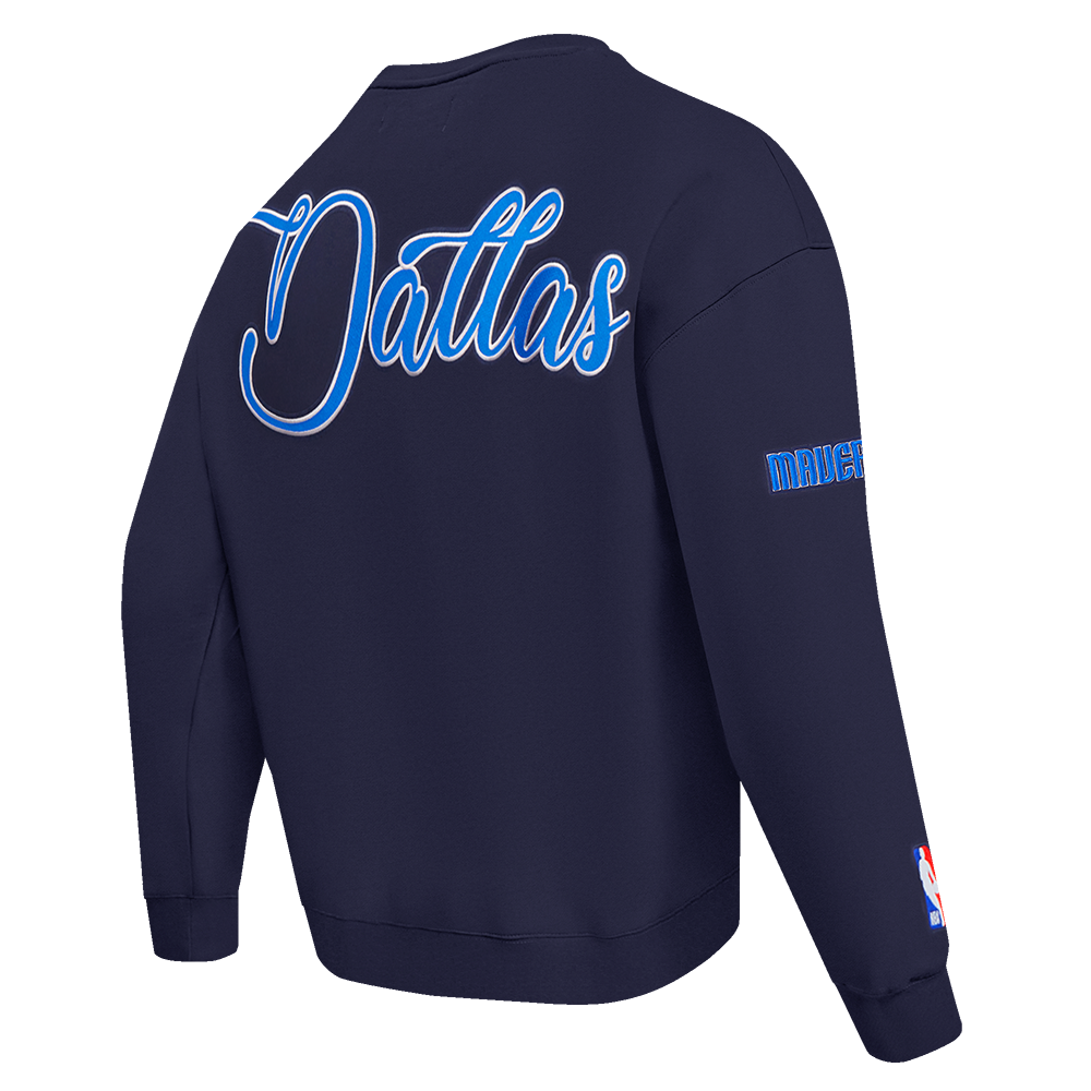 DALLAS MAVERICKS PRO STANDARD NAVY CURSIVE WORDMARK CREWNECK