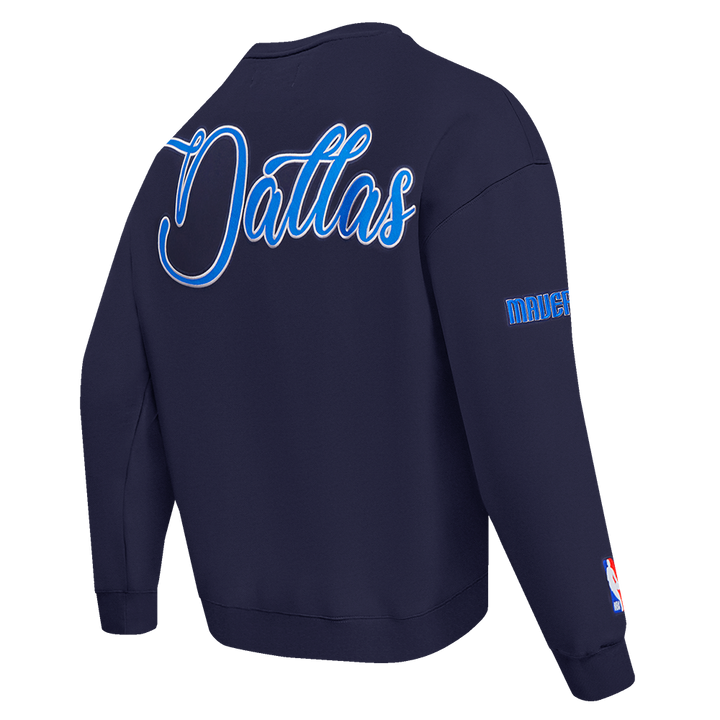 DALLAS MAVERICKS PRO STANDARD NAVY CURSIVE WORDMARK CREWNECK