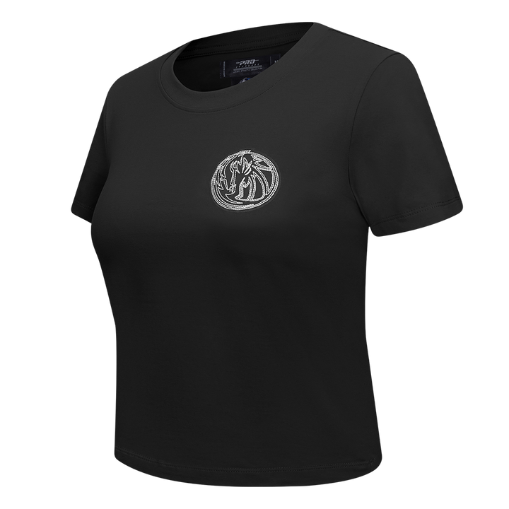 DALLAS MAVERICKS PRO STANDARD WOMEN'S BLACK SCRIPT SHORT SLEEVE TEE