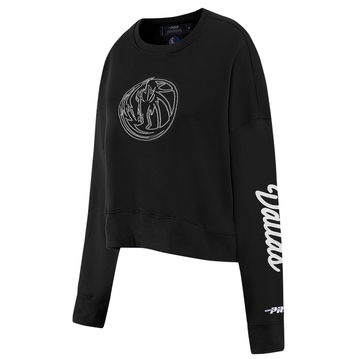 DALLAS MAVERICKS PRO STANDARD WOMEN'S BLACK SCRIPT LONG SLEEVE TEE