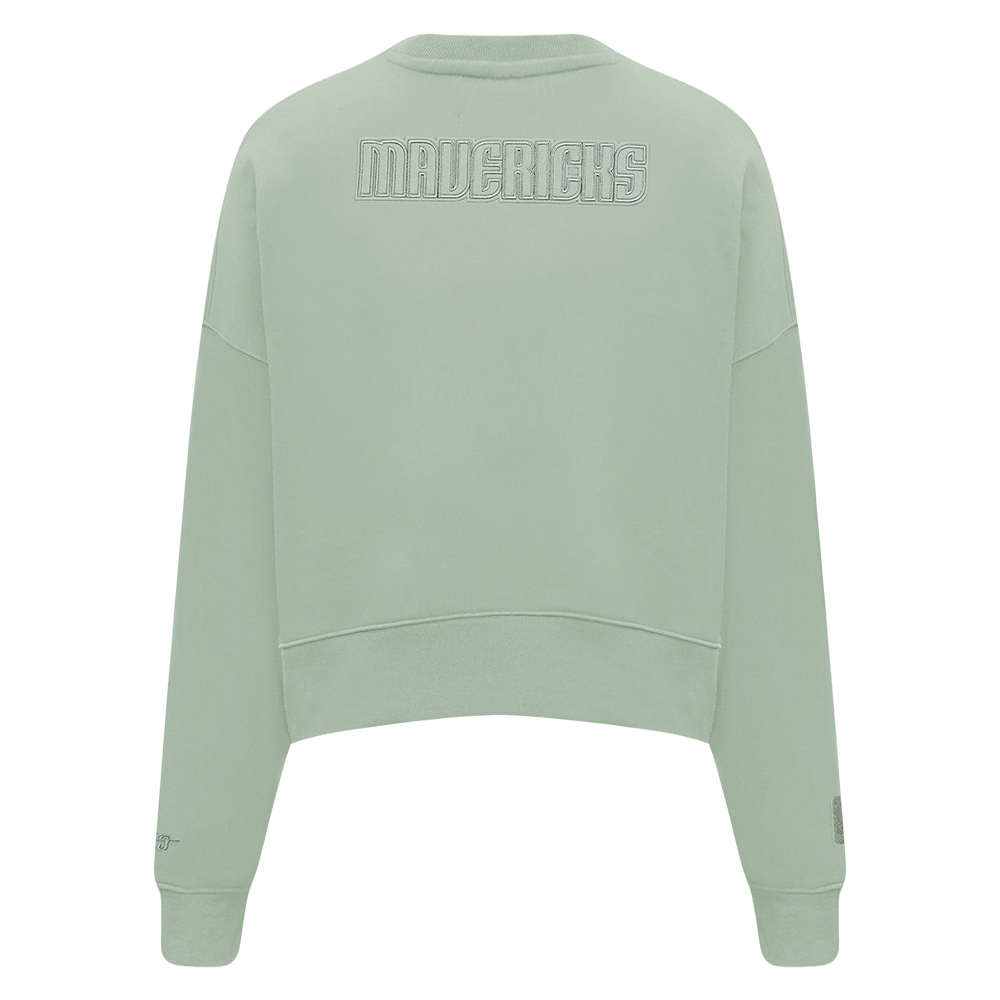 DALLAS MAVERICKS PRO STANDARD WOMEN TAUPE HORSE HEAD CROPPED CREWNECK