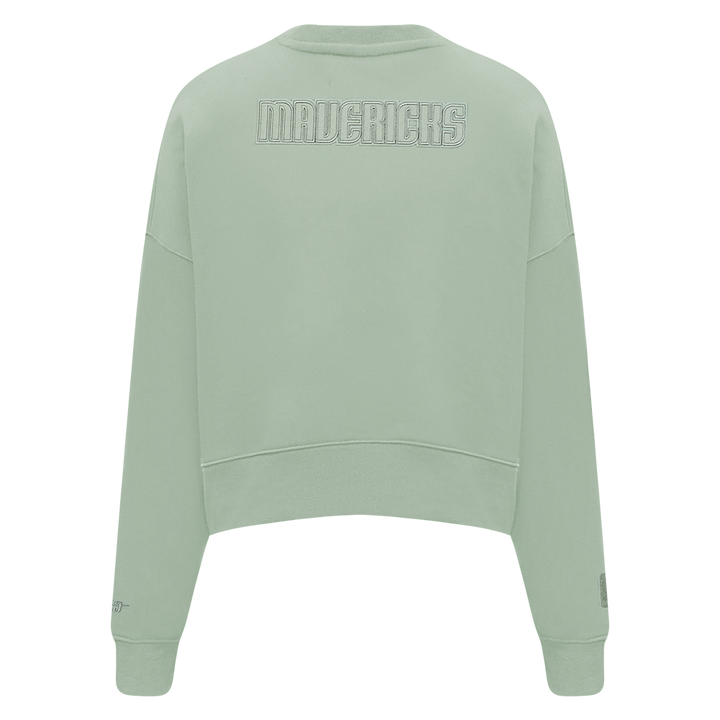 DALLAS MAVERICKS PRO STANDARD WOMEN TAUPE HORSE HEAD CROPPED CREWNECK