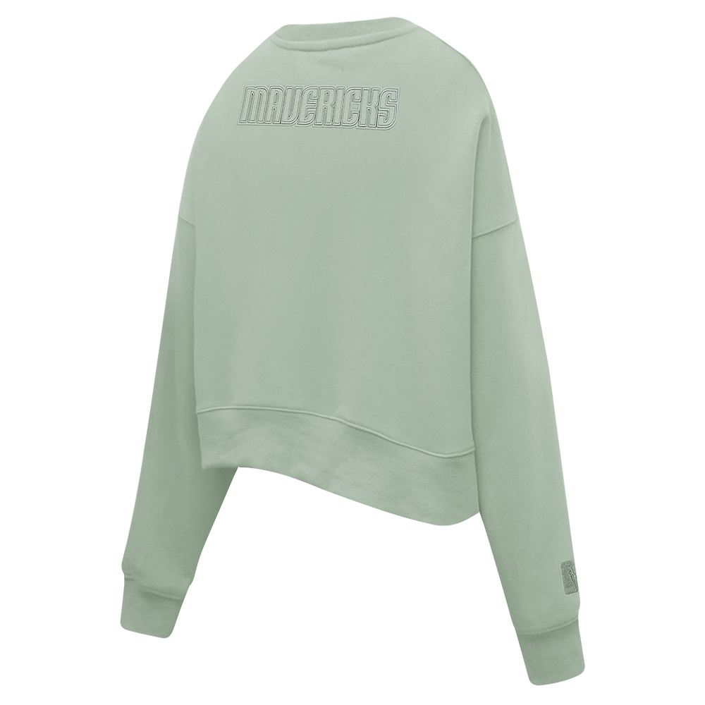 DALLAS MAVERICKS PRO STANDARD WOMEN TAUPE HORSE HEAD CROPPED CREWNECK