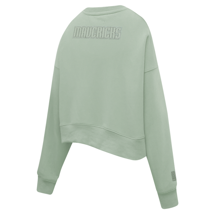 DALLAS MAVERICKS PRO STANDARD WOMEN TAUPE HORSE HEAD CROPPED CREWNECK