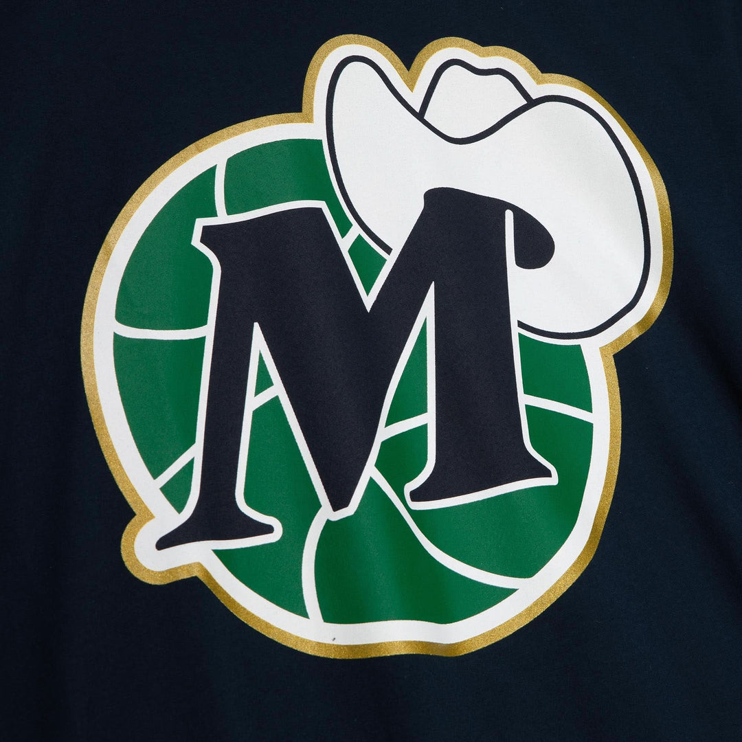 DALLAS MAVERICKS MITCHELL AND NESS DIRK HARDWOOD CLASSIC NAME & NUMBER TEE