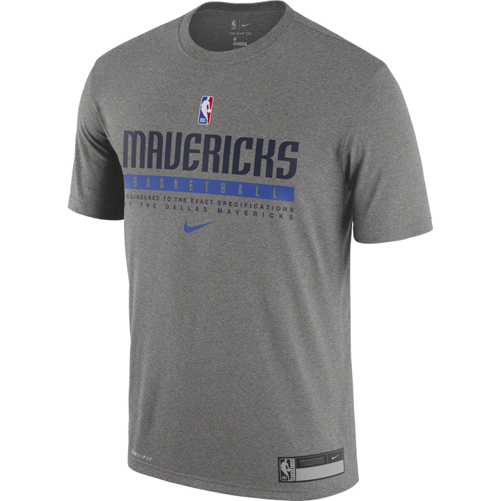 DALLAS MAVERICKS NIKE 20-21 GRAY PRACTICE TEE