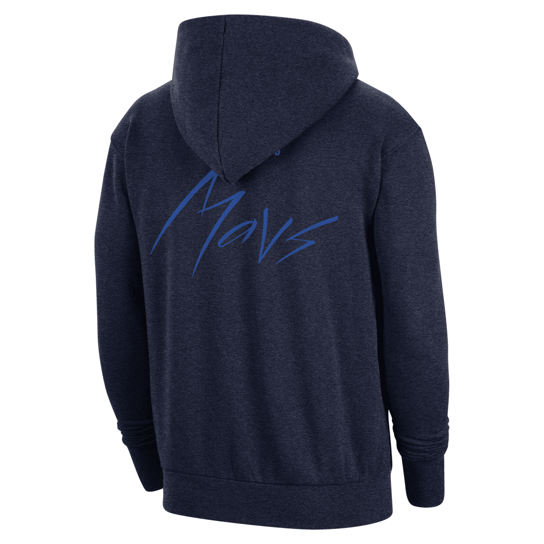 DALLAS MAVERICKS NIKE 2022 COURTSIDE PULLOVER FLEECE NAVY HOODIE