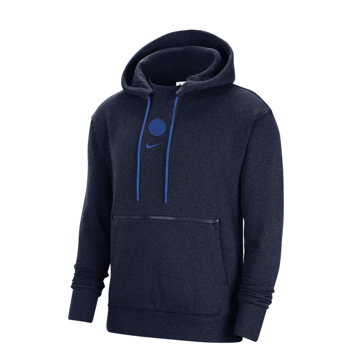 DALLAS MAVERICKS NIKE 2022 COURTSIDE PULLOVER FLEECE NAVY HOODIE