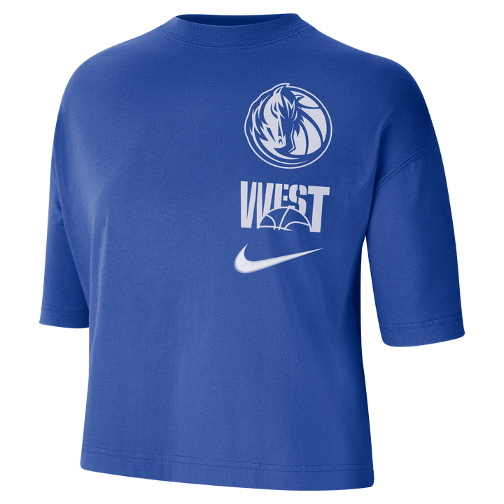 DALLAS MAVERICKS NIKE WOMEN'S COURTSIDE BOXY CROPPED TEE