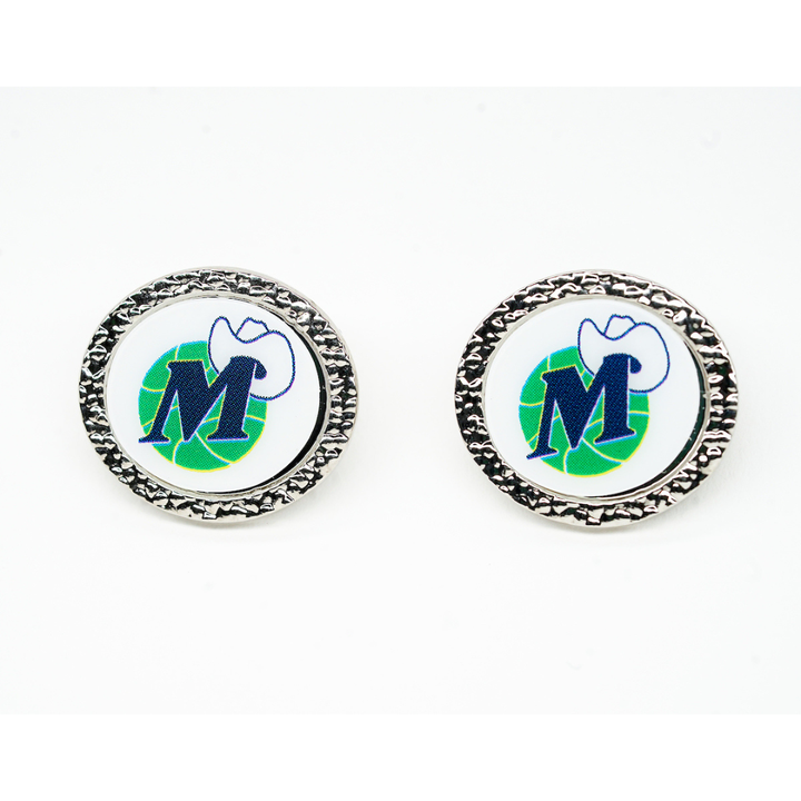 DALLAS MAVERICKS WINCRAFT 2020 HARDWOOD CLASSIC M-HAT STUD EARRINGS